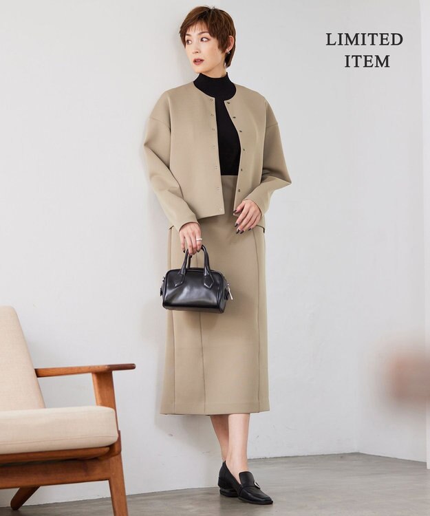 ICB 【WEB限定・洗える】 ヘヴィダンボール スカート ライトモカ系