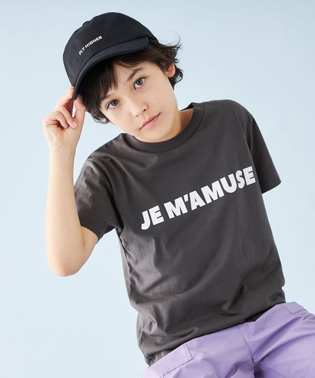 UNFILO 【110-150cm】CLEAN Tee(UNISEX) チャコール[ホワイトロゴ]