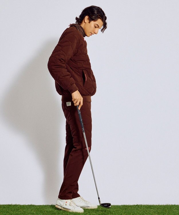 PW CIRCULUS 【撥水加工 / ストレッチ】【MEN】キルティング中綿パンツ ゴルフ ダークブラウン系