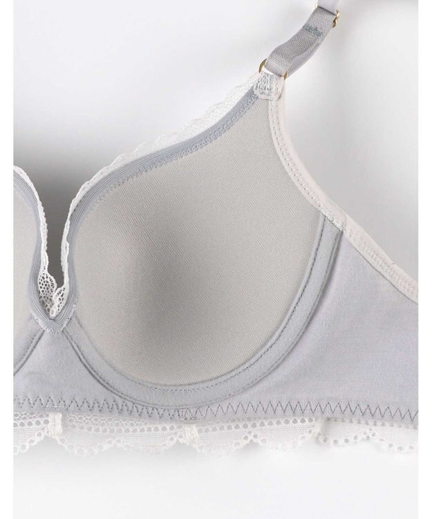 une nana cool 【リニューアル】 しなやかにフィット ポルカドットモールド 3/4カップブラ グレー