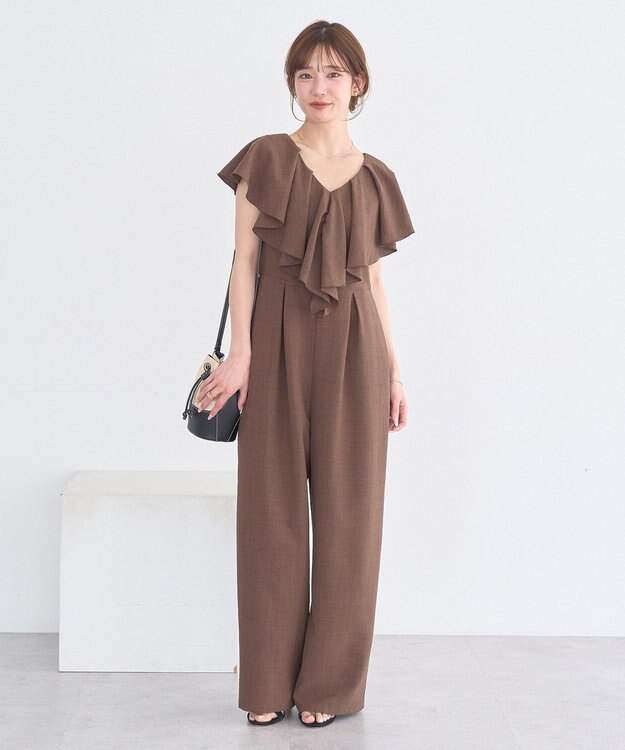 earth music&ecology ラッフルサロペット Brown