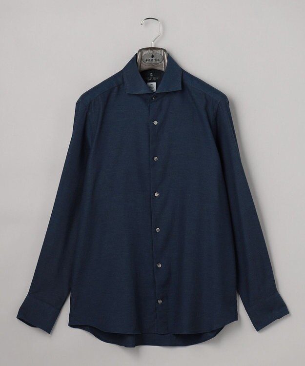 GOTAIRIKU GOLD LABEL/WEB&一部店舗限定【Thomas Mason】コットンカシミヤ フラノシャツ ネイビー系