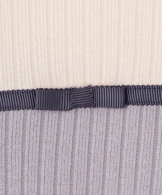 組曲 KIDS 【110-140㎝】バイカラーニットソー ワンピース ライトグレー系