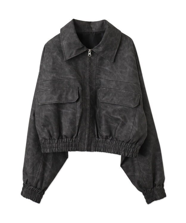 WEGO PUショートブルゾン グレー