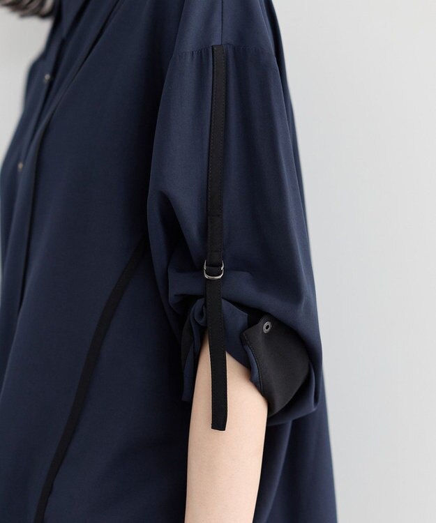 YECCA VECCA ストリングデザインシャツ Navy