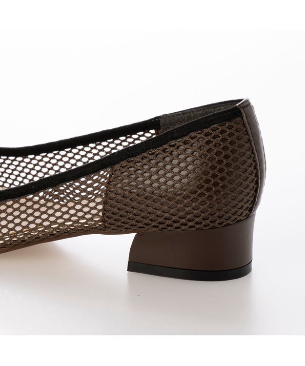 MODE ET JACOMO <carino>ポインテッドトゥメッシュパンプス ブラウン