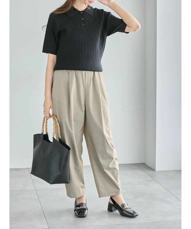 Te chichi ミニケーブルポロニット ブラック