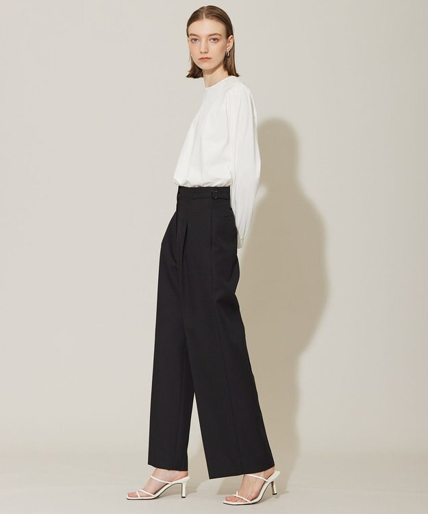 ICB 【洗える】ドライギャバ ワイドグルカパンツ ブラック系