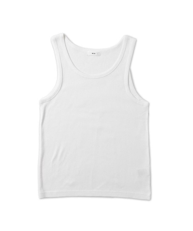WEGO 【綿100%】リブタンクトップ ホワイト