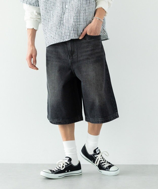 CRAFT STANDARD BOUTIQUE デニムバギーショーツ Black