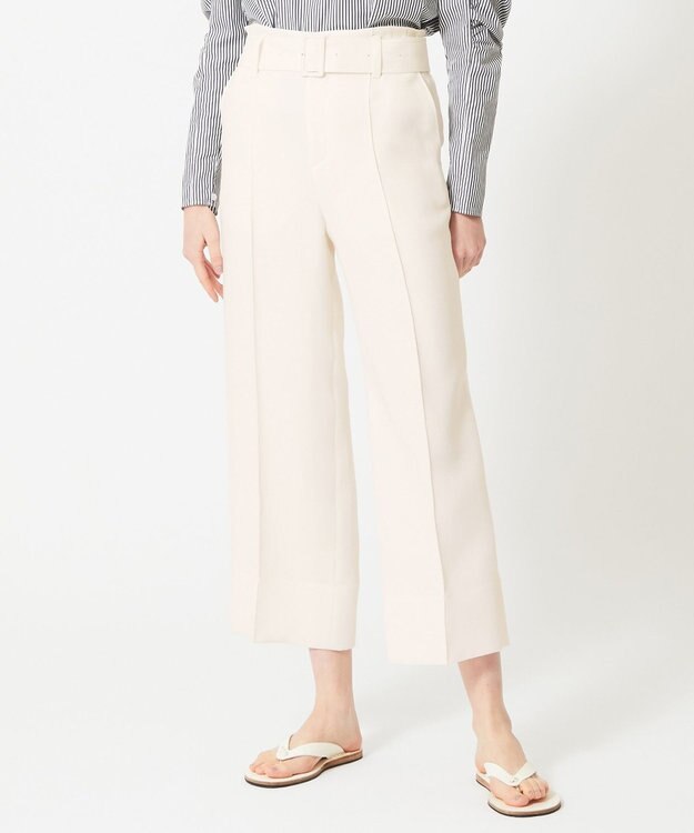 BEIGE， LAUREL / ワイドクロップドパンツ Ecru