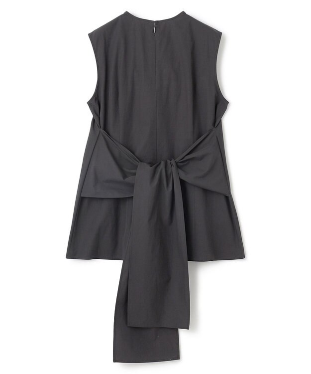 BEIGE， 【洗える・GISELe 6月号掲載】MALLOW / バックリボンコットンノースリーブブラウス Slate