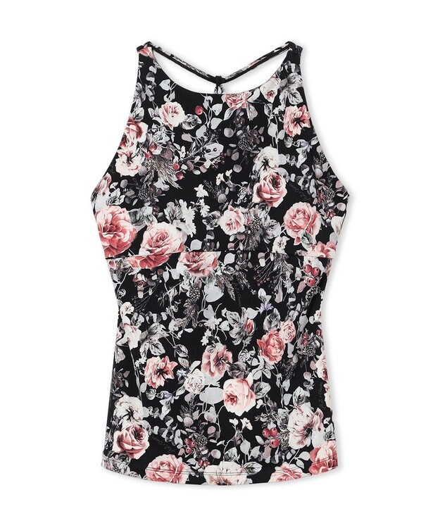 Chacott Chacott BALANCE ホリデーローズブラトップ ブラックプリント