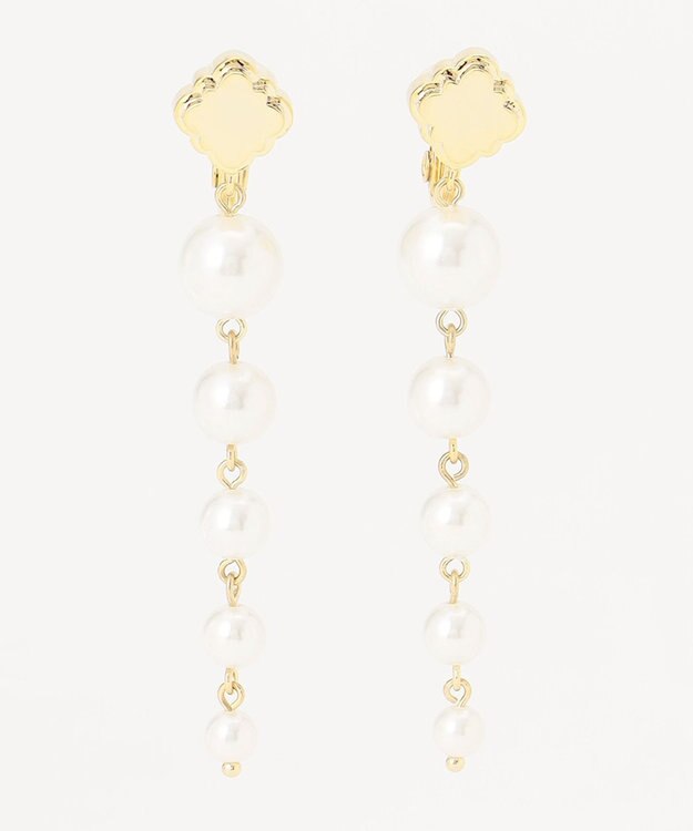 TOCCA LONG PEARL CLOVER EARRINGS イヤリング ゴールド系
