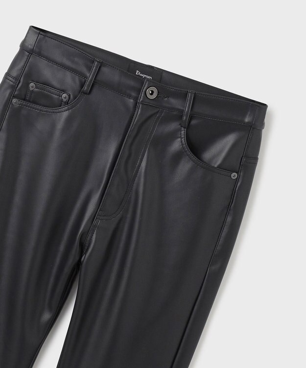 GRACE CONTINENTAL フェイクレザースリムstパンツ ブラック