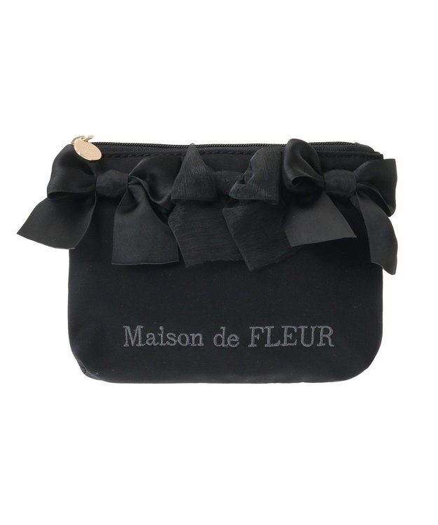 Maison de FLEUR リボンポーチ Black