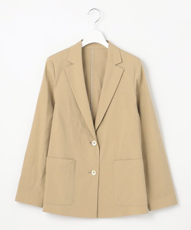 自由区 【洗える】テンセルリネンストレッチ テーラードジャケット ベージュ系