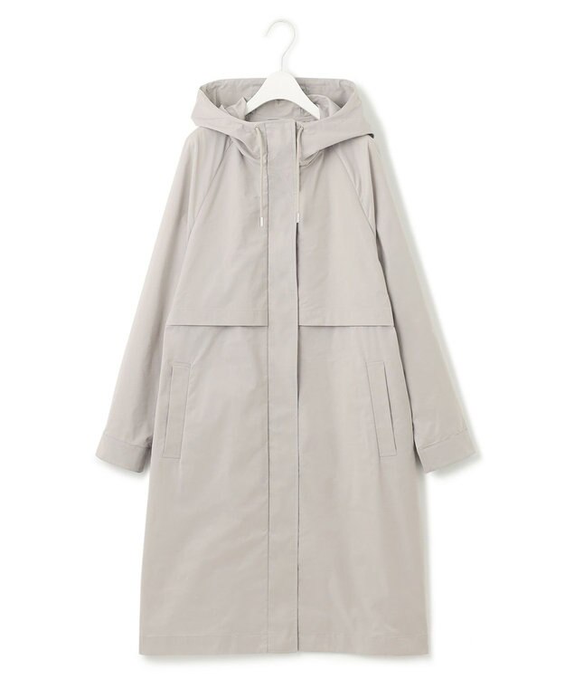 ICB 【撥水加工】 メモリーストレッチタフタ フーデットコート トープ系