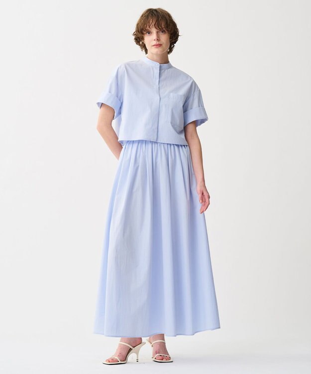 uncrave カラータイプライター ショートシャツ サックス