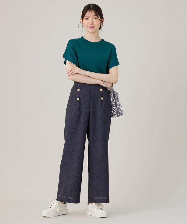 ANY SIS L 【洗える】マリンディテールシャンブレー パンツ シャンブレー