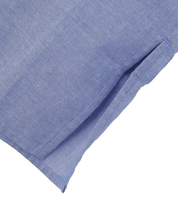 Green Parks 綿麻混Ｖネックオーバーサイズシャツ Sax