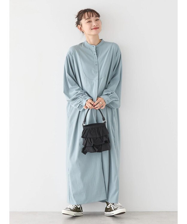 AMERICAN HOLIC バンドカラーバックタックワンピース Sax