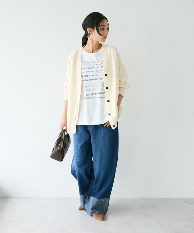 CRAFT STANDARD BOUTIQUE アウトリンキングニットカーディガン Ivory