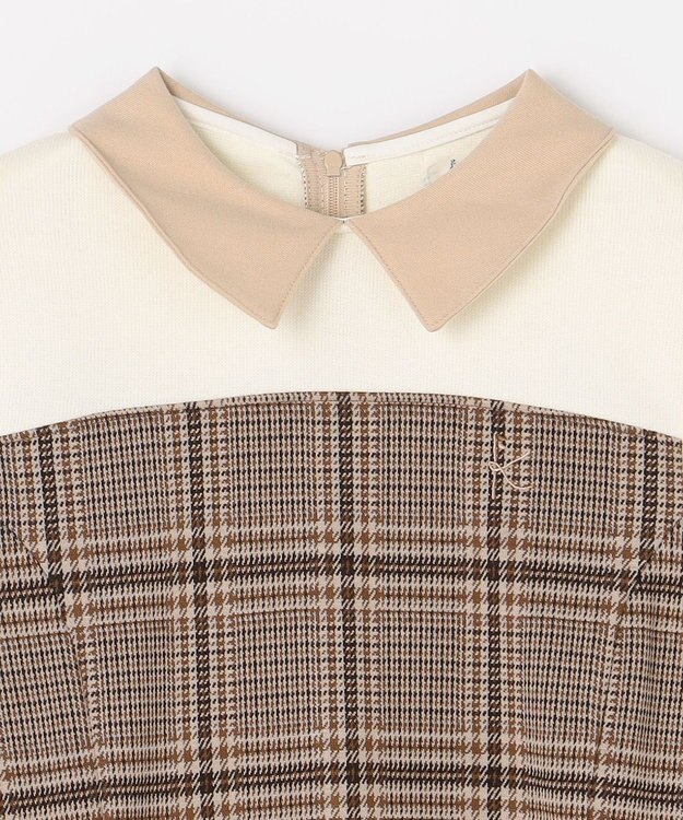 組曲 KIDS 【150-160㎝】レディチェック ワンピース ブラウン