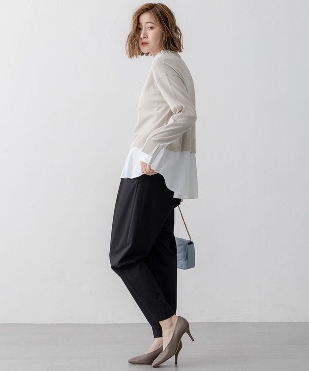 23区 L 【洗える】シャツ コンビネーション ニット ベージュ系