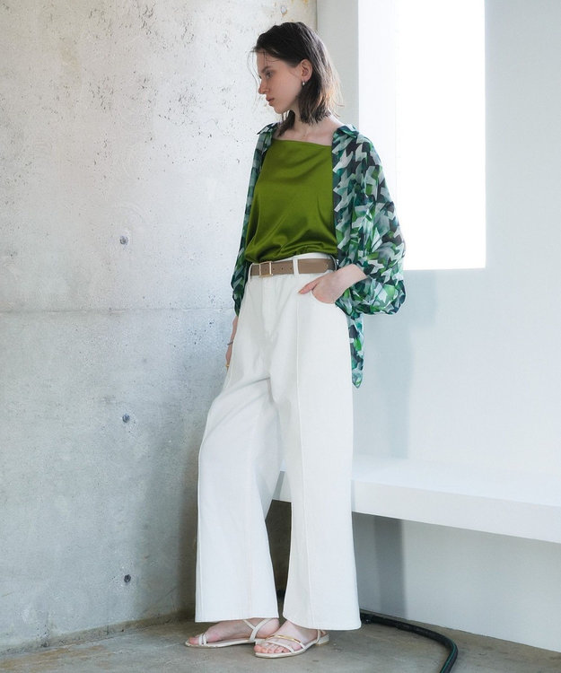 YECCA VECCA 綿麻バギーツイルパンツ Off White