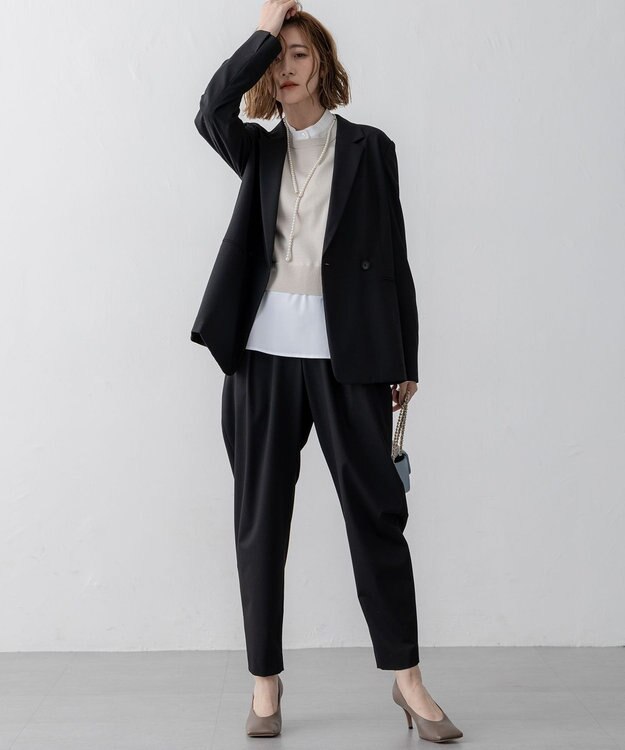 23区 【洗える】シャツ コンビネーション ニット ベージュ系