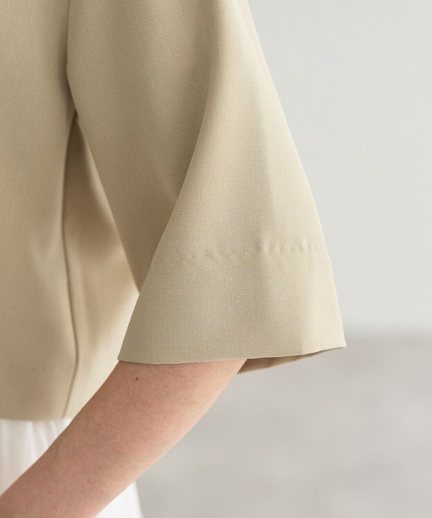 YECCA VECCA ハーフスリーブクロップドジャケット Gray Beige