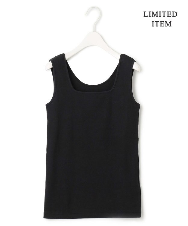 ICB L 【WEB限定・洗える】 ブロードステッチリブ タンクトップ ブラック系