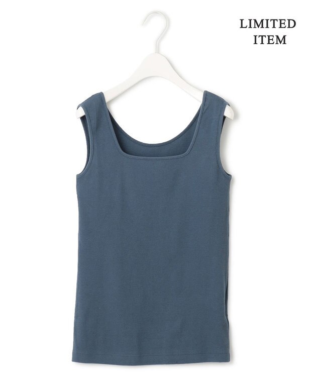 ICB L 【WEB限定・洗える】 ブロードステッチリブ タンクトップ ダルブルー系