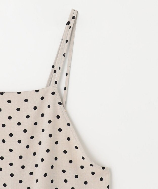 ANY 【洗濯機可/着丈調整可】ドットプリント サロペット ベージュベース