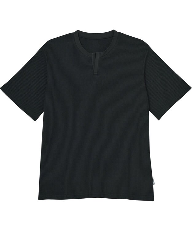 WACOAL MEN WEB限定　ルームウェア　半袖　ひざ上丈　綿混（本体）　前閉じ　/ブロス　GH3300 ブラック