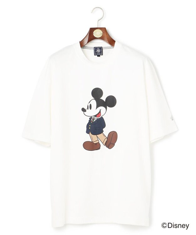 J.PRESS MEN 【DISNEY COLLECTION】【UNISEX】フロントイラストTシャツ / ミッキーマウス ホワイト系