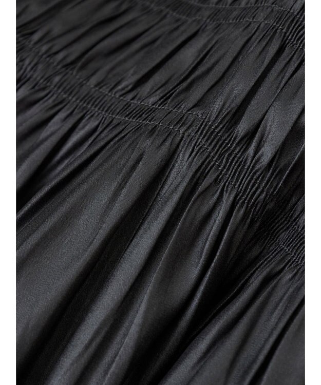 Green Parks レザー風キャミワンピース Black