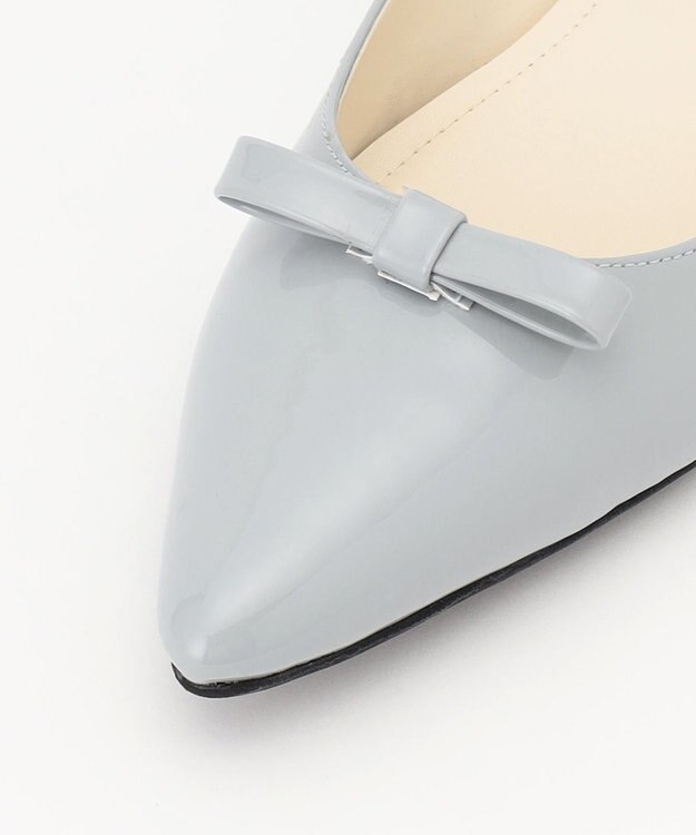 組曲 【晴雨兼用】ポインテッドリボンパンプス サックスブルー系