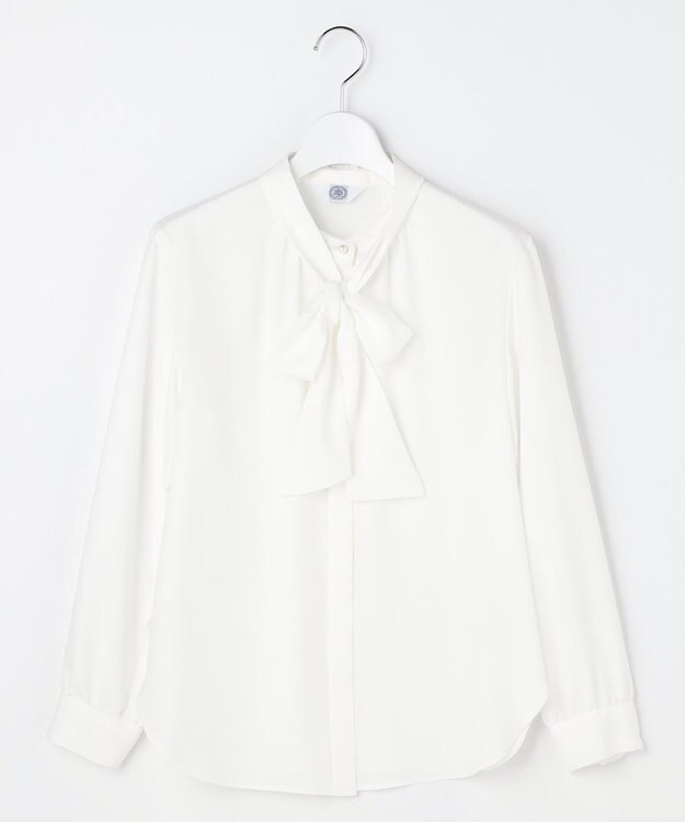 J.PRESS LADIES S ヌーディスバックサテン ブラウス オフ系