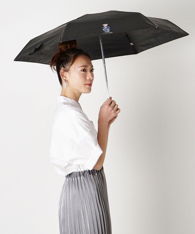 MOONBAT 【WEB限定】POLO RALPH LAUREN(ポロ ラルフローレン) 晴雨兼用日傘 折りたたみ傘 コンパクト ポロベア 一級遮光 遮熱 UV ブラック