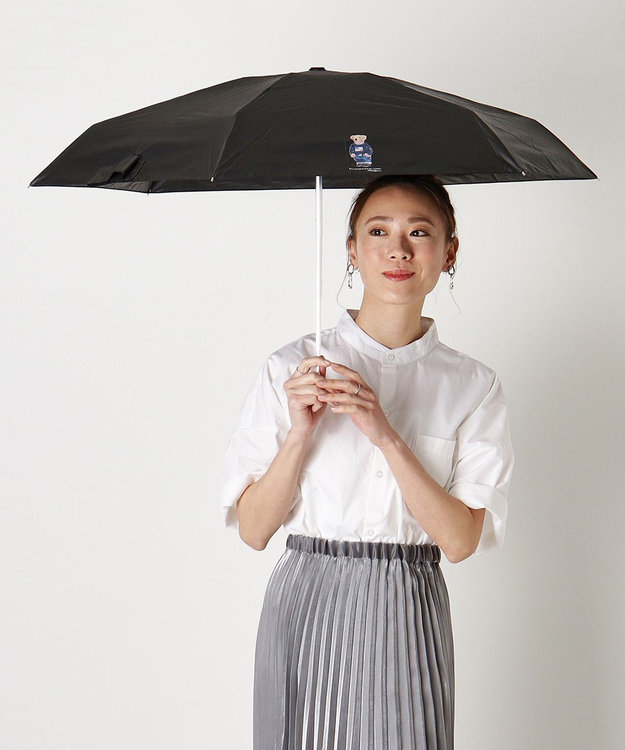 MOONBAT 【WEB限定】POLO RALPH LAUREN(ポロ ラルフローレン) 晴雨兼用日傘 折りたたみ傘 コンパクト ポロベア 一級遮光 遮熱 UV ブラック