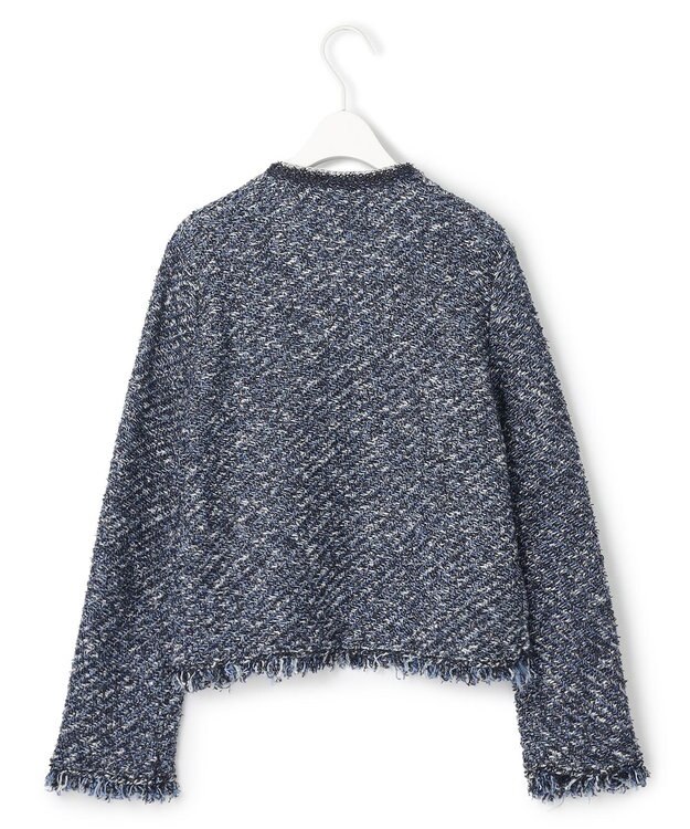 ICB 【ドラマ「続・続・最後から二番目の恋」着用】 デニムライクツィード ニットジャケット デニム系