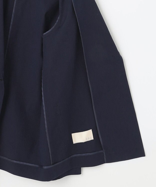 自由区 【洗える】テンセルリネンストレッチ テーラードジャケット ネイビー系
