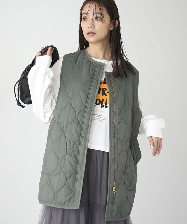 Green Parks キルティングＺＩＰベスト Khaki