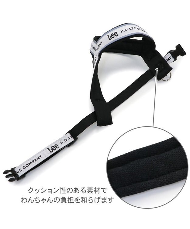 PET PARADISE Lee ロゴ アクティブ ハーネス ３Ｓ 小型犬 ホワイト×ブラック