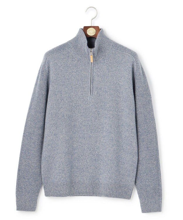 J.PRESS MEN ウール×カシミヤの上質素材【Cash Lamb's Wool】ハーフジップ ニット_25年モデル ブルー系