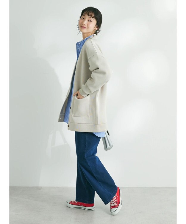 CRAFT STANDARD BOUTIQUE ニットフリースＶネックカーディガン Ivory