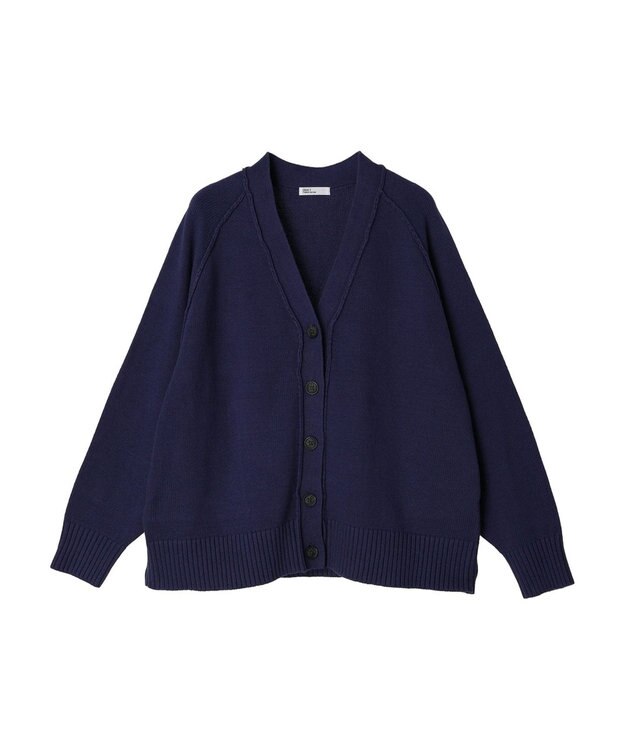 CRAFT STANDARD BOUTIQUE Ｖネックアウトリンキングカーディガン Navy