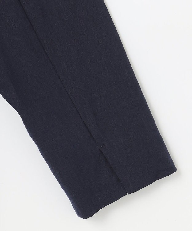 自由区 【洗える】テンセルリネンストレッチ テーラードジャケット ネイビー系